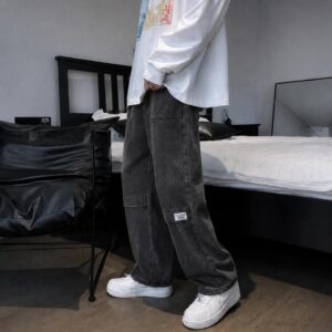 Korean acid black baggy